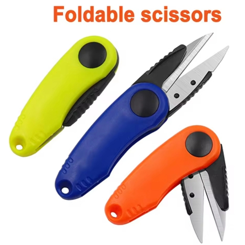Fishing Line Box - Folding Scissors Shrimp-Shaped Stainless Steel Scissors